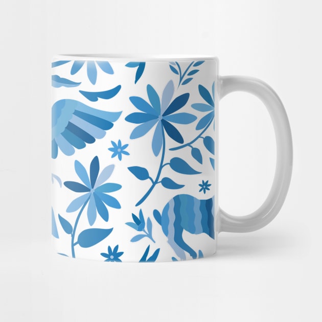 Mexican Otomí Design in Light Blue by Akbaly